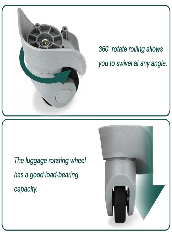 Ech.Apr Luggage Wheel Replacement - 1 Pair Quiet Suitcase Wheels, Caster Repair Parts for Travel Luggage and Spinner Suitcases, S-Grey - Image 4
